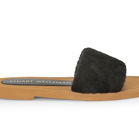 STUART WEITZMAN CAMMY SHEARLING SLIDES - Picture 9 of 9
